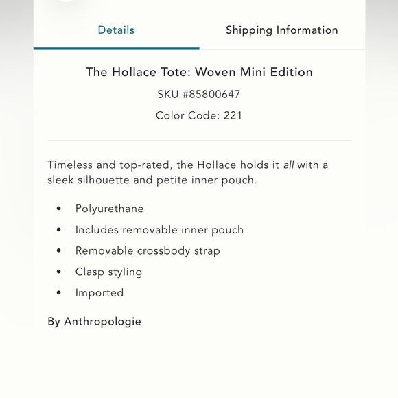 Anthropologie The Hollace Tote: Woven mini Bag - Picture 2 of 7